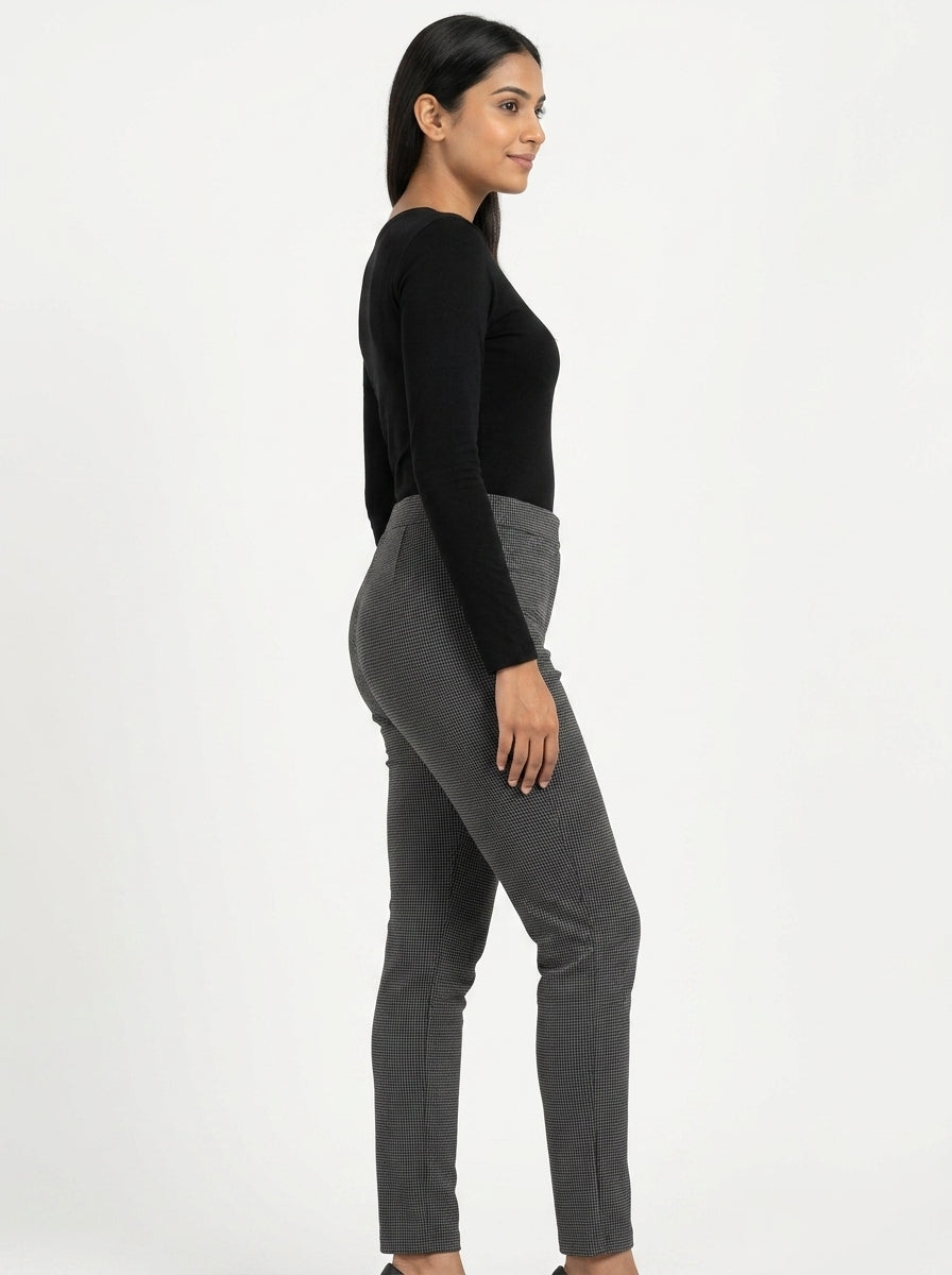 Annabelle Trousers Casual Charcoal Blended & Polyester