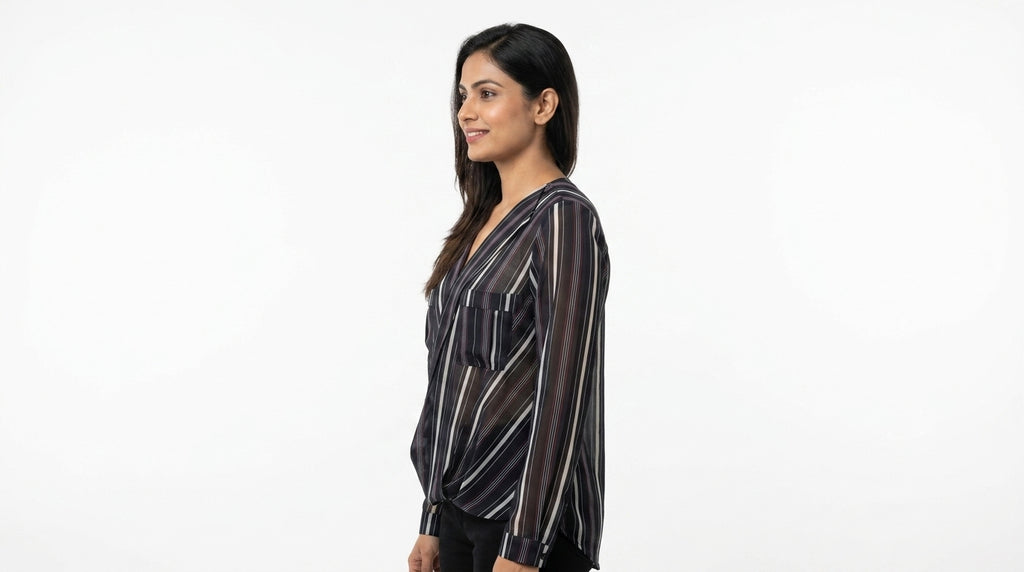 Zara Top Casual Black Polyester