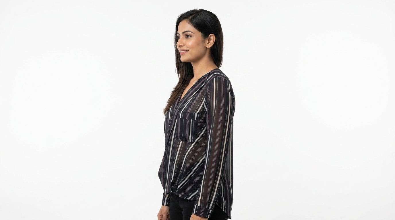 Zara Top Casual Black Polyester