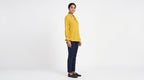 Women's Yellow Collared Long Sleeve Top