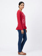 Dj&C Tunic Casual Red Cotton