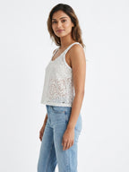 Top Casual White Blended