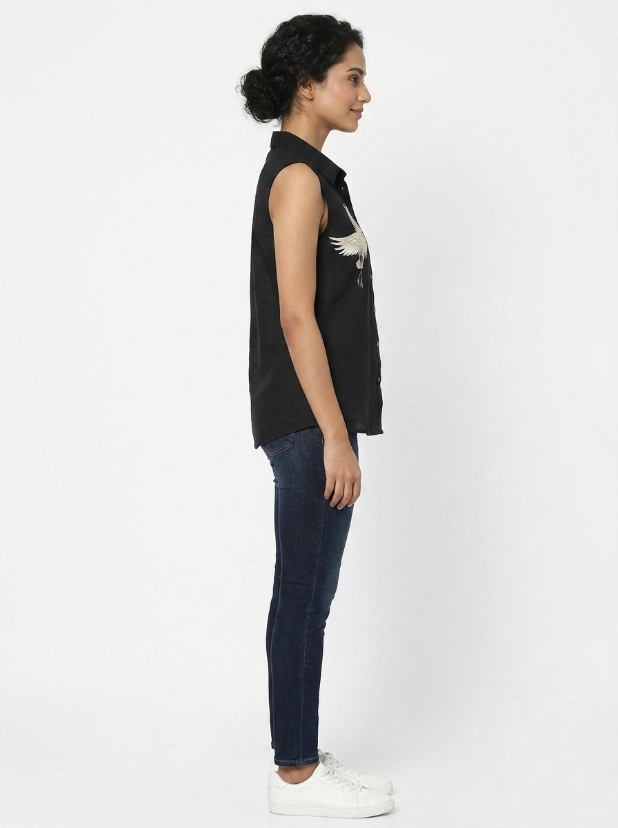 Vero Moda Top Casual Black Viscose