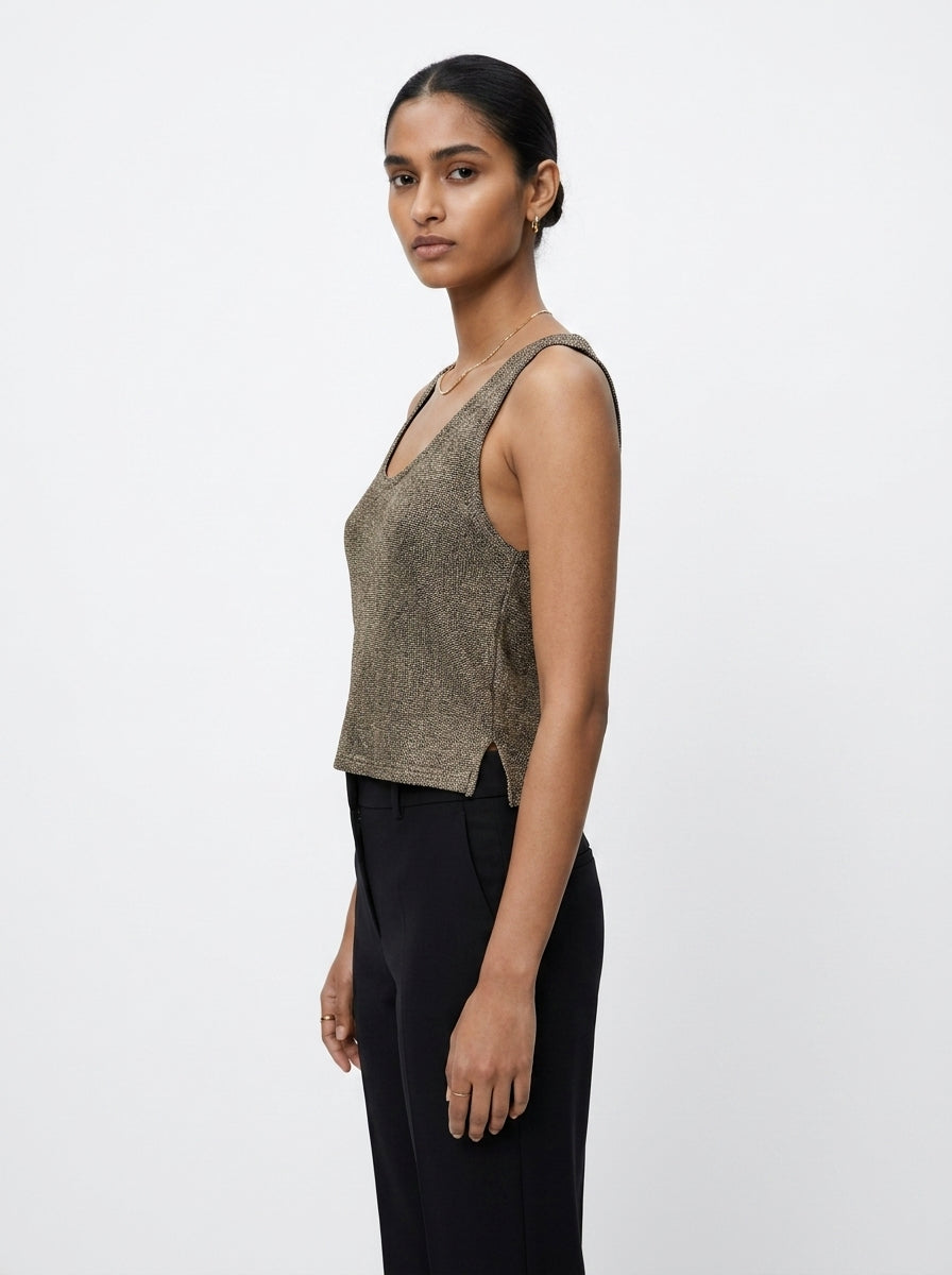 Zara Top Casual Bronze Blended