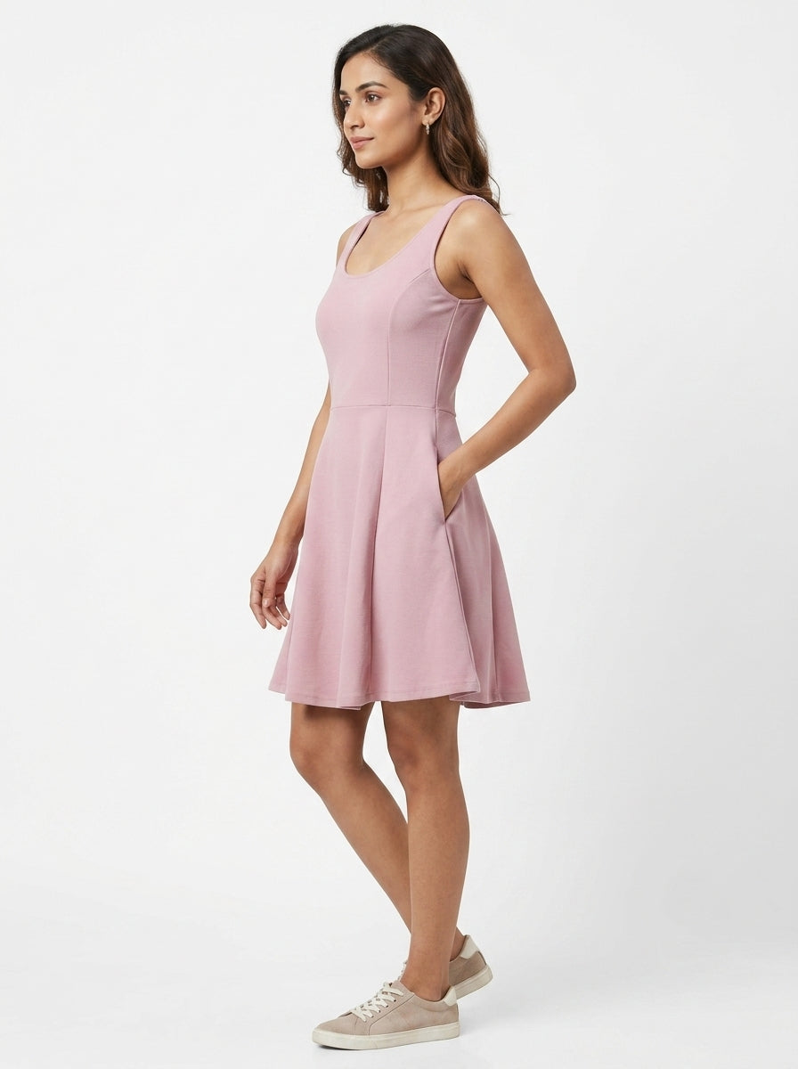 Dress Casual Pink Blended & Polyester