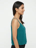 Women's Teal Button-Front Camisole Top