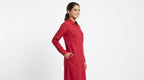 Fabindia Red Cotton Long Sleeve Kurti