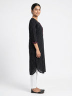 Fusion Kurti Casual Black Cotton
