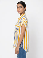 Sassy Soda XXL White and Yellow Striped Top