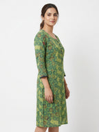 Green Printed Cotton Kurti