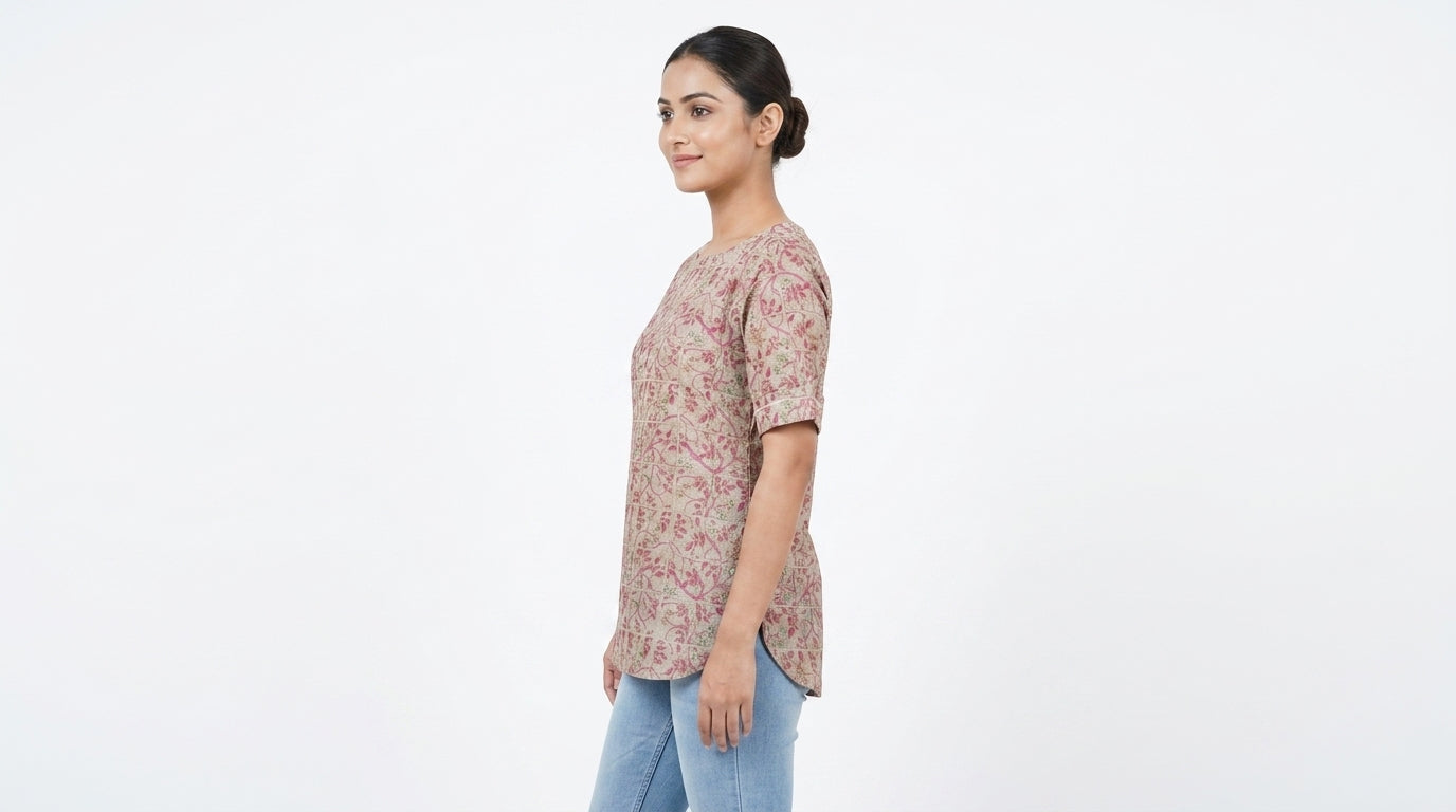 Multi Floral Printed Regular Fit Kurti