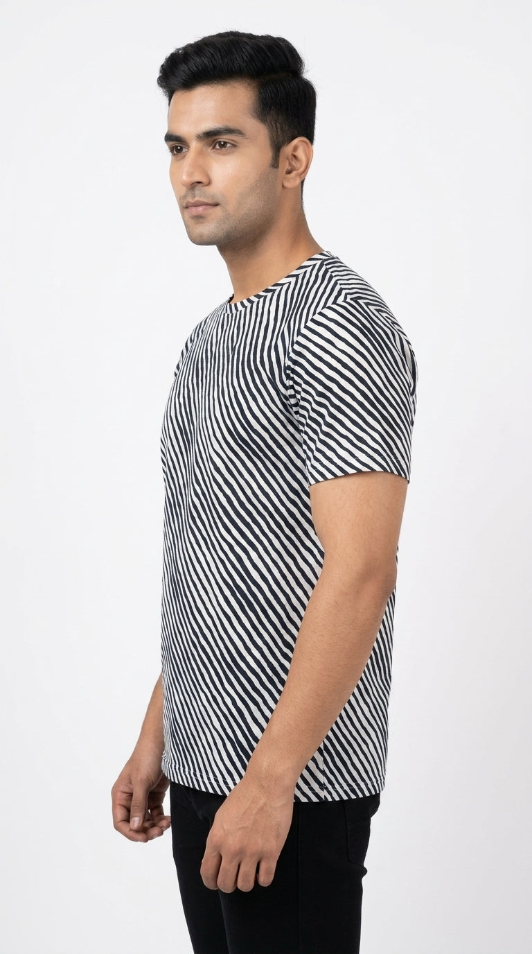 Cotton Strips Printed Black & White