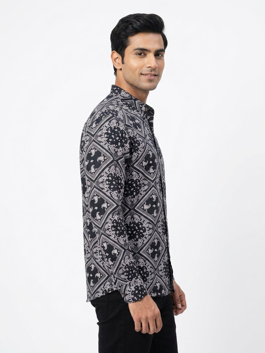 Cotton Printed White & Black