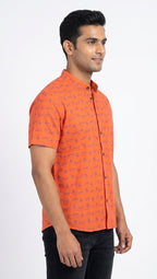 Cotton Penguin Print Orange