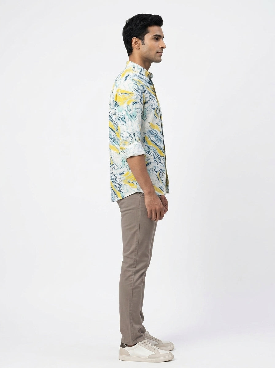 Cotton Rayon Printed Mabel Yellow Printed