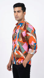 Abstract Printed Cotton Rayon Unisex Shirt