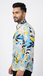 Blue Leafs Printed Unisex Shirt