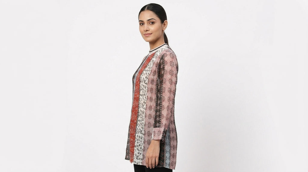 Multi-Color Ethnic Printed Tunic Top