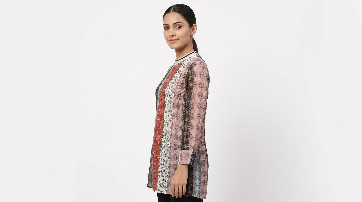 Multi-Color Ethnic Printed Tunic Top