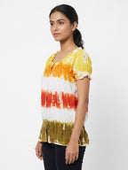 Multi Tie-Dye Short Sleeve Top