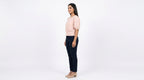 Women's Peach Solid Regular Fit Puff Sleeve Top