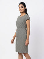 Women's Multi Houndstooth Printed Casual Dress