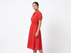 Red Polka Dot A-line Casual Dress