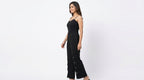 Black Solid Jumpsuit with Button Detail