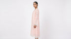 Embellished Peach Kurti with Fringe Detailing