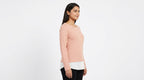 Women's Peach Textured Long Sleeve Layered Top