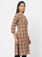 Women's Multi-Color Abstract Printed Cotton Kurti