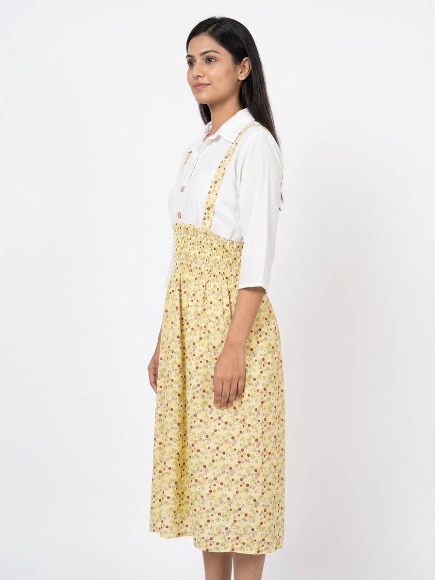 Women's Multi-color Floral Print Smocked Waist Casual Dress