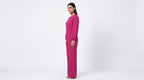 Magenta Solid Full Sleeve Jumpsuit