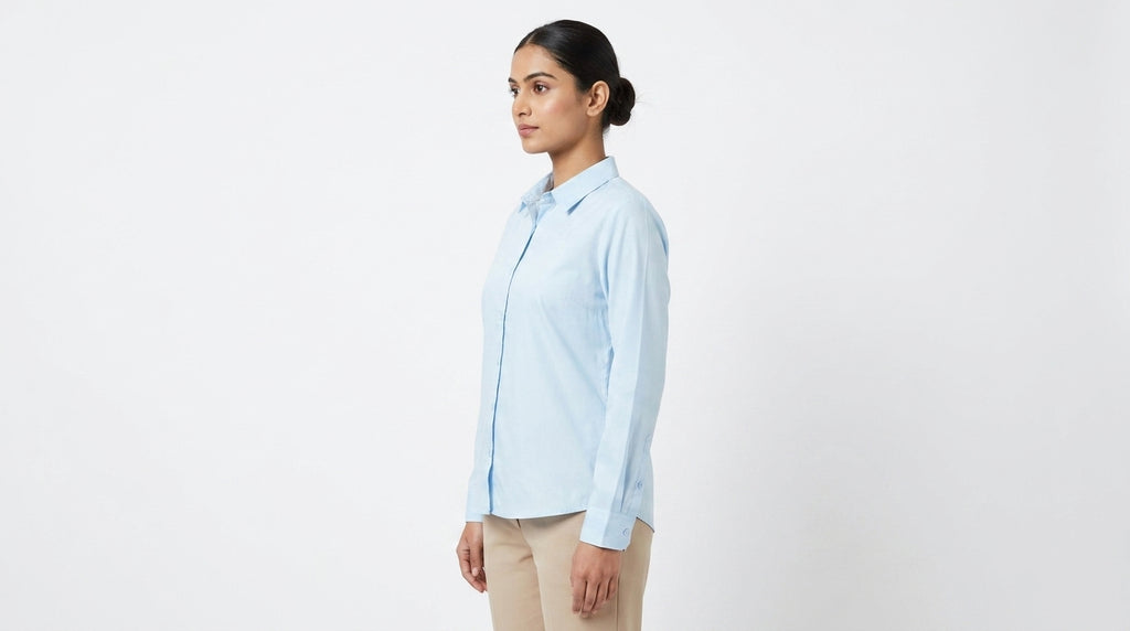 Light Blue Solid Full Sleeve Casual Shirt