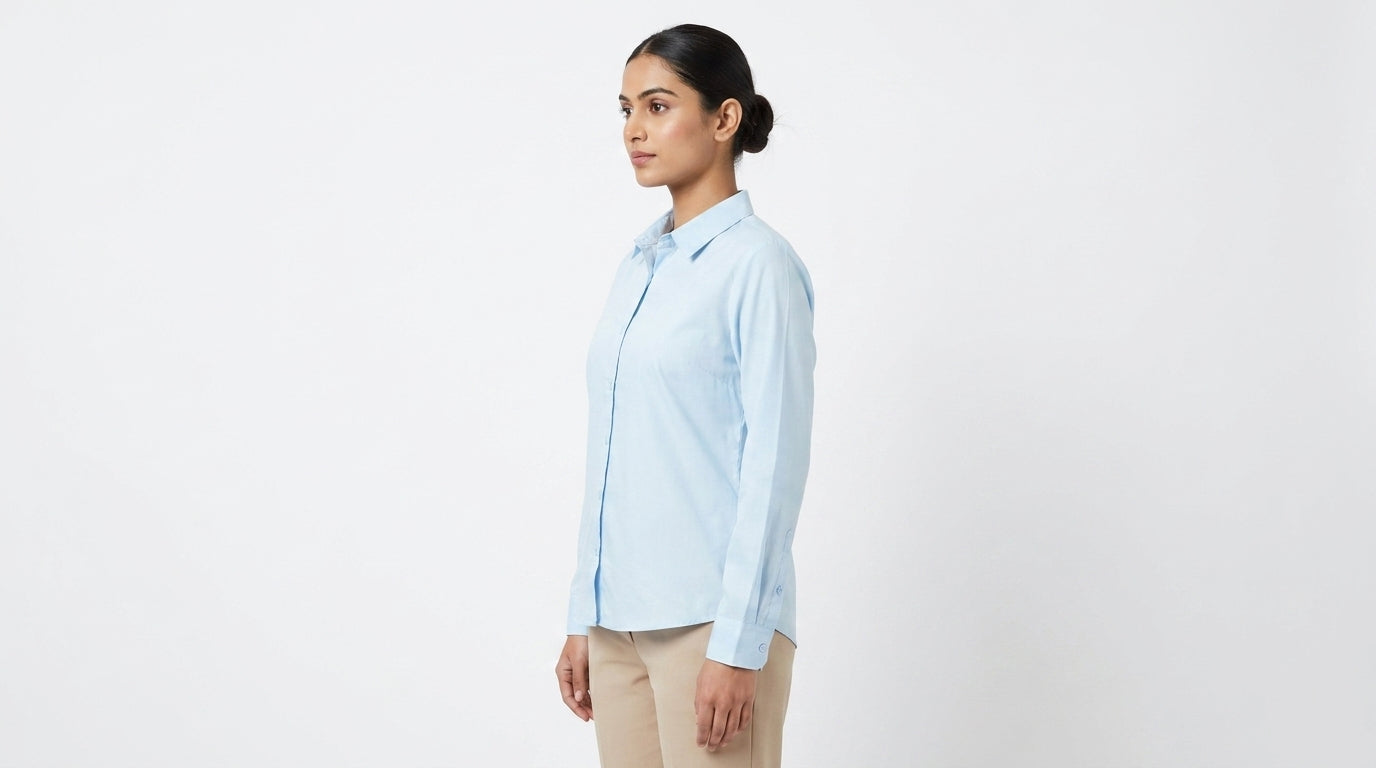 Light Blue Solid Full Sleeve Casual Shirt