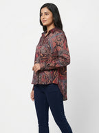 Multi-Color Printed Casual Top