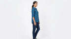 Blue & Black Checkered Regular Fit Casual Shirt