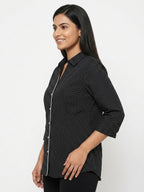 Black Polka Dot Casual Shirt