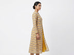 Women's Yellow Floral Printed Cotton Kurti