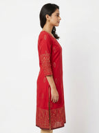 Red Ethnic Print Kurti