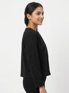 Black Embellished Regular Fit Jacket