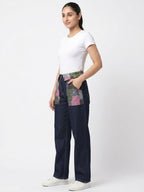 Embroidered Patch Denim Jeans