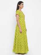 Lemon Printed Flared Dress
