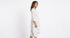 White Botanical Print Relaxed Fit Kurti