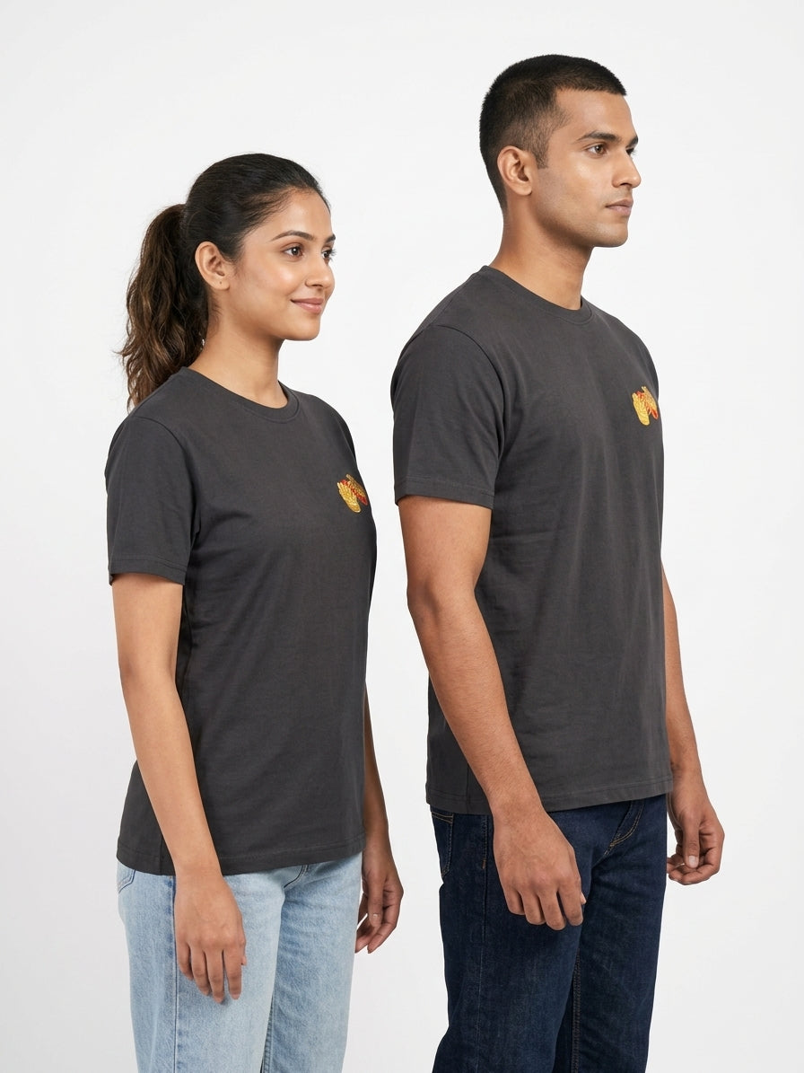 Black Graphic Print Round Neck T-Shirt