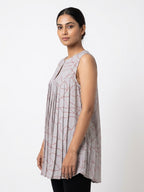 Grey Pleat Back Top