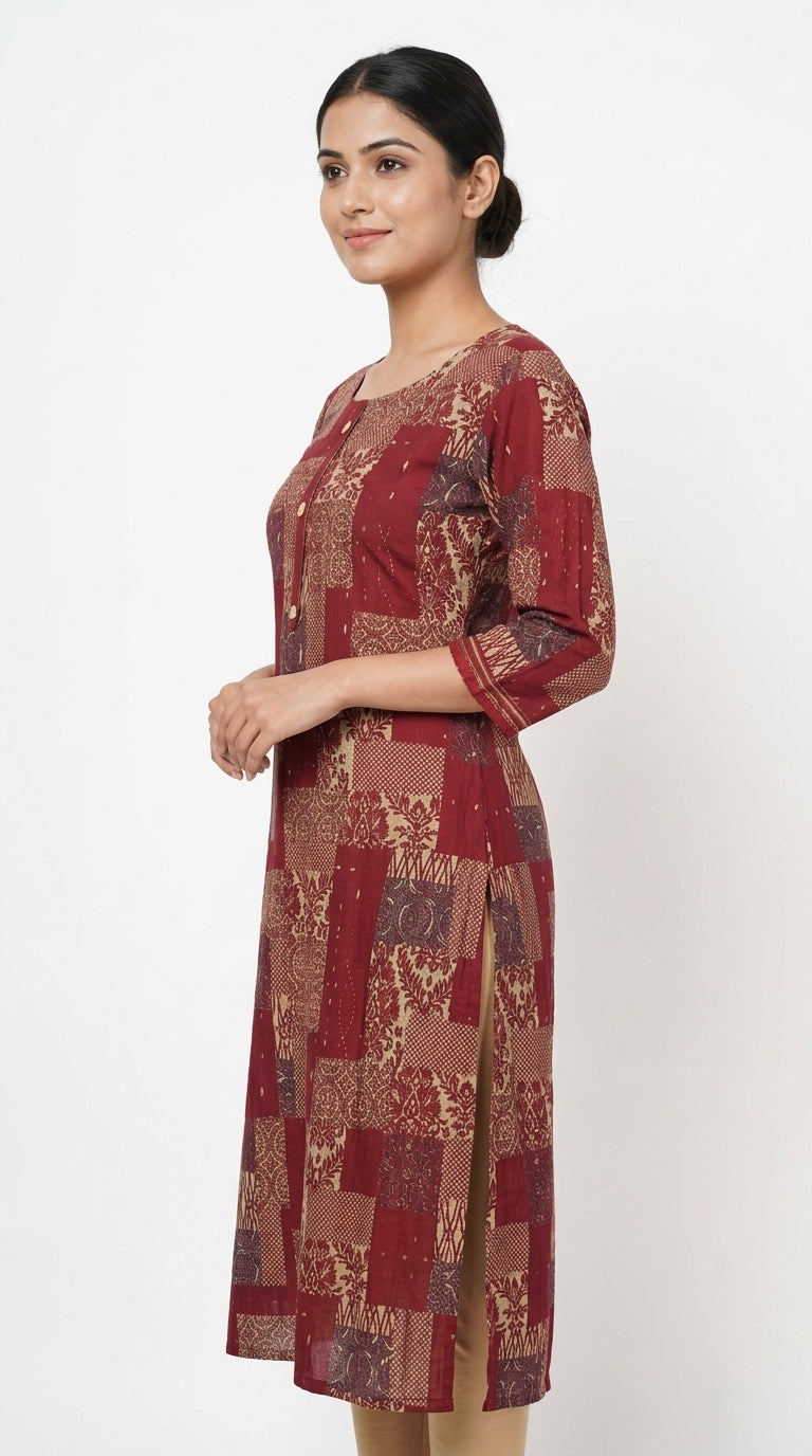 Women's Ethnic Print Rayon Kurti