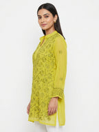 Lemon Embellished Floral Kurti