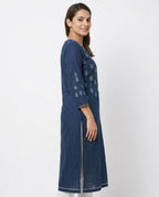 Navy Embellished Kurti for Women