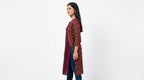 Women's Wine Ethnic Printed Rayon Kurti